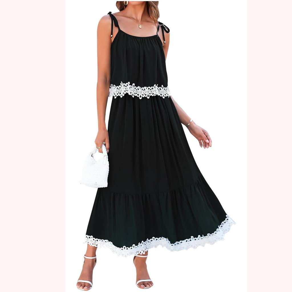 Summer Fashion Short Sleeve Spilice Detailing O Neckline Dress For Women