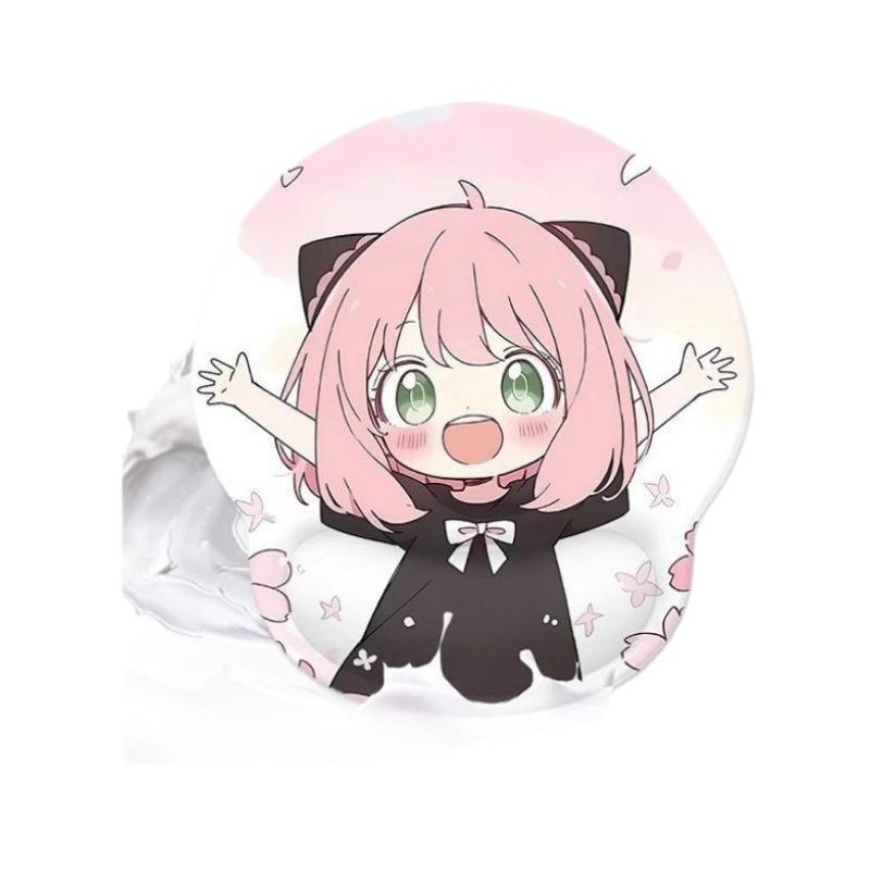 Anya Cute Small Mouse Pad with Rubber Wrist Rest for Office Laptop Keyboard Use