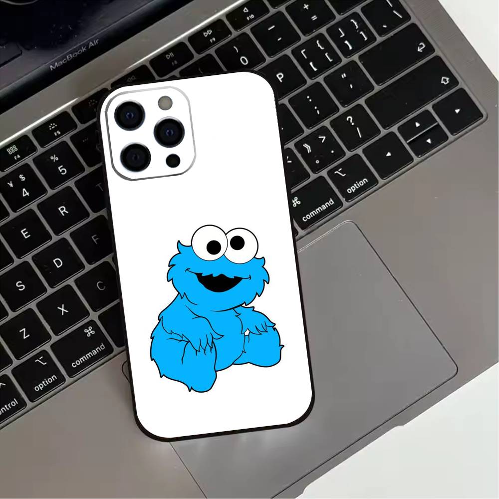 C-Cookie-Funny M-Monster Phone Case For iPhone 17,16,15,14,13,12,11 Plus,Pro Max,XS,Soft Silicone Black Cover