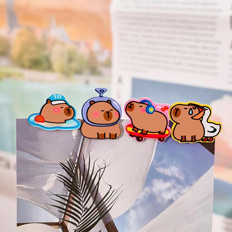 Cute Cartoon Capybara Brooch Fashion Creative Fashion Capybara Acrylic Badge Backpack Decoration Pins Clothing Accessories Gifts