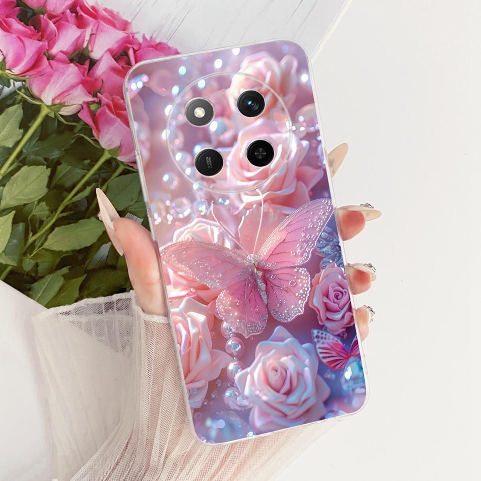 Flower Butterfly Bow Pattern Casing For Honor X9C Magic 7 Lite Back Cover Clear Soft Silicone Phone Case For Huawei X60 Pro