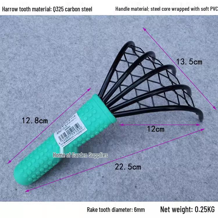 Five-Claw Rake for Leaves, Gardening, and Beach Use