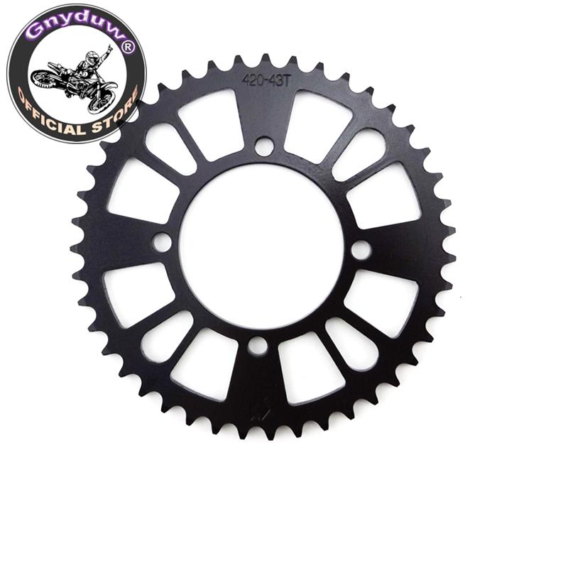 Gnyduw Rear Sprocket 420 76mm 35T/37T/39T/41T/43T For SDG Hub Wheel Pit Dirt Bikes Pitmotards YCF Stomp Thumpstar Parts