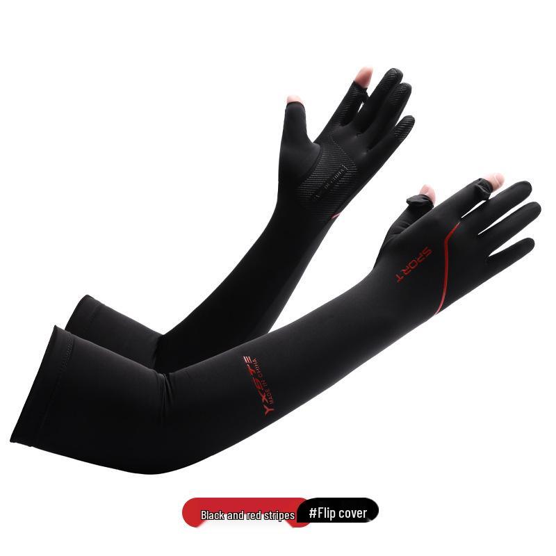 Unisex Elastic Ice Silk Sleeves for Summer Sun Protection - Non-Slip, Fingerless Design for Cycling, Hiking, and Outdoor Sports