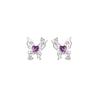 Tichya Dreamy Purple Butterfly Star Stud Earrings, S925 Sterling Silver, Korean Style, Versatile Luxury Accessories for Women.