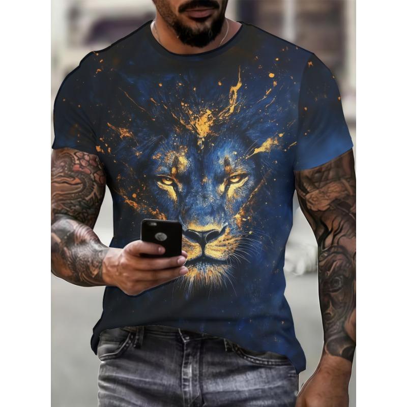 

Men s Summer O-neck Dark Lion King Short Sleeve XL