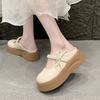 Pearl Round Toe Shoes Platform Women's Slippers and Ladies Sandals Medium Heel Slides Summer Footwear On Promotion Casual Shoe