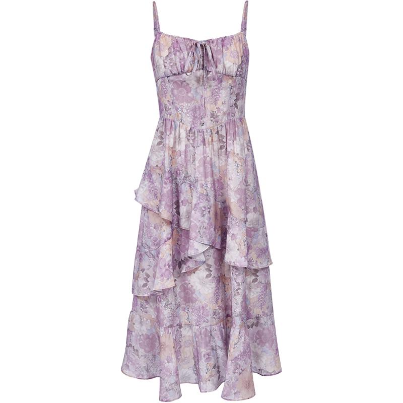 Only 2025 Spring Light Luxury Spliced Lace A-Line Long Dress