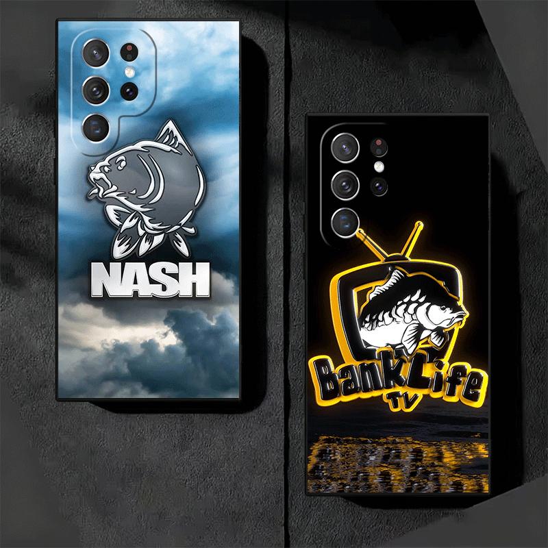 Nash Fishing Fish Mark Soft Phone Case for Samsung Galaxy S26 S25 Edge S24 Ultra S23 Plus S22 S21 FE S20 Black Cover Back Shell
