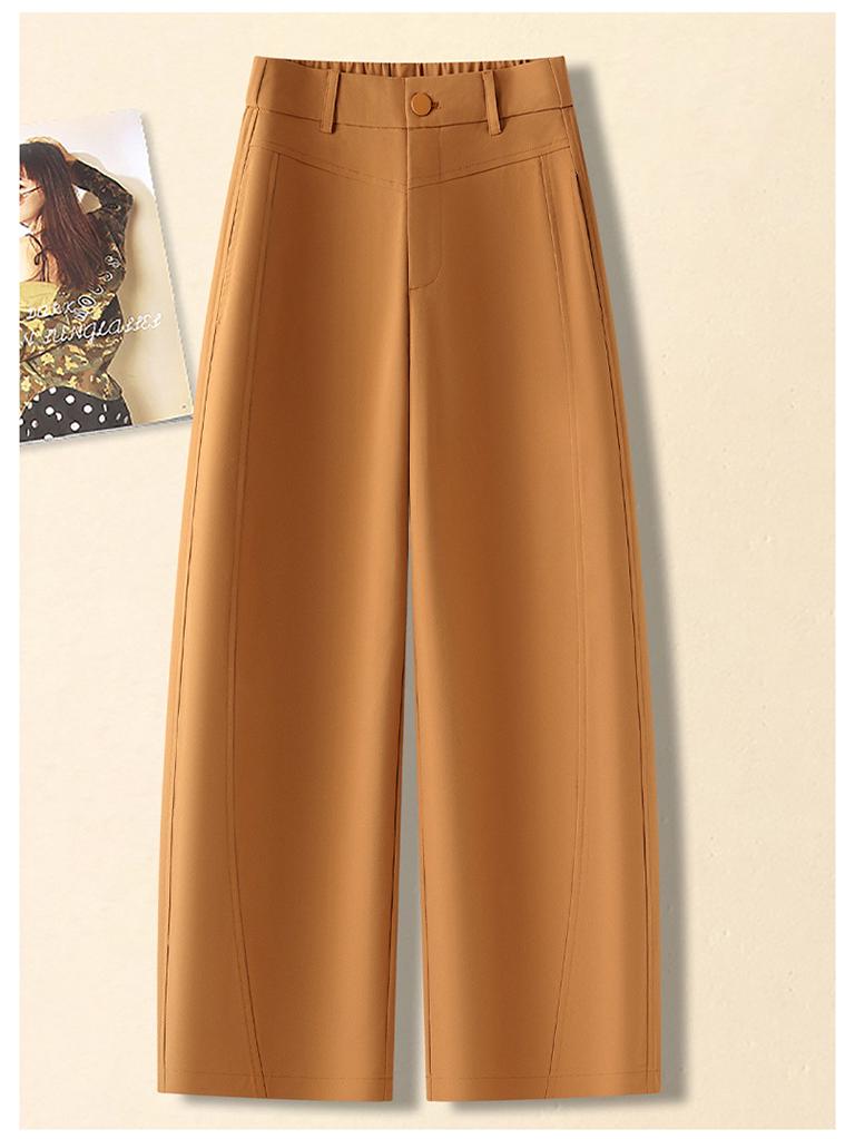Women's Fashionable 3D Cut Scythe High Waist Slimming Pants - Loose, Versatile, with Simple Pocket Design (2026)