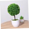 2pcs Artificial Plants Outdoor Decor Artificial Greenery In Pots Potted Topiary Trees Tabletop Artificial Topiary Fake Tree In Pot Simulated Snowball