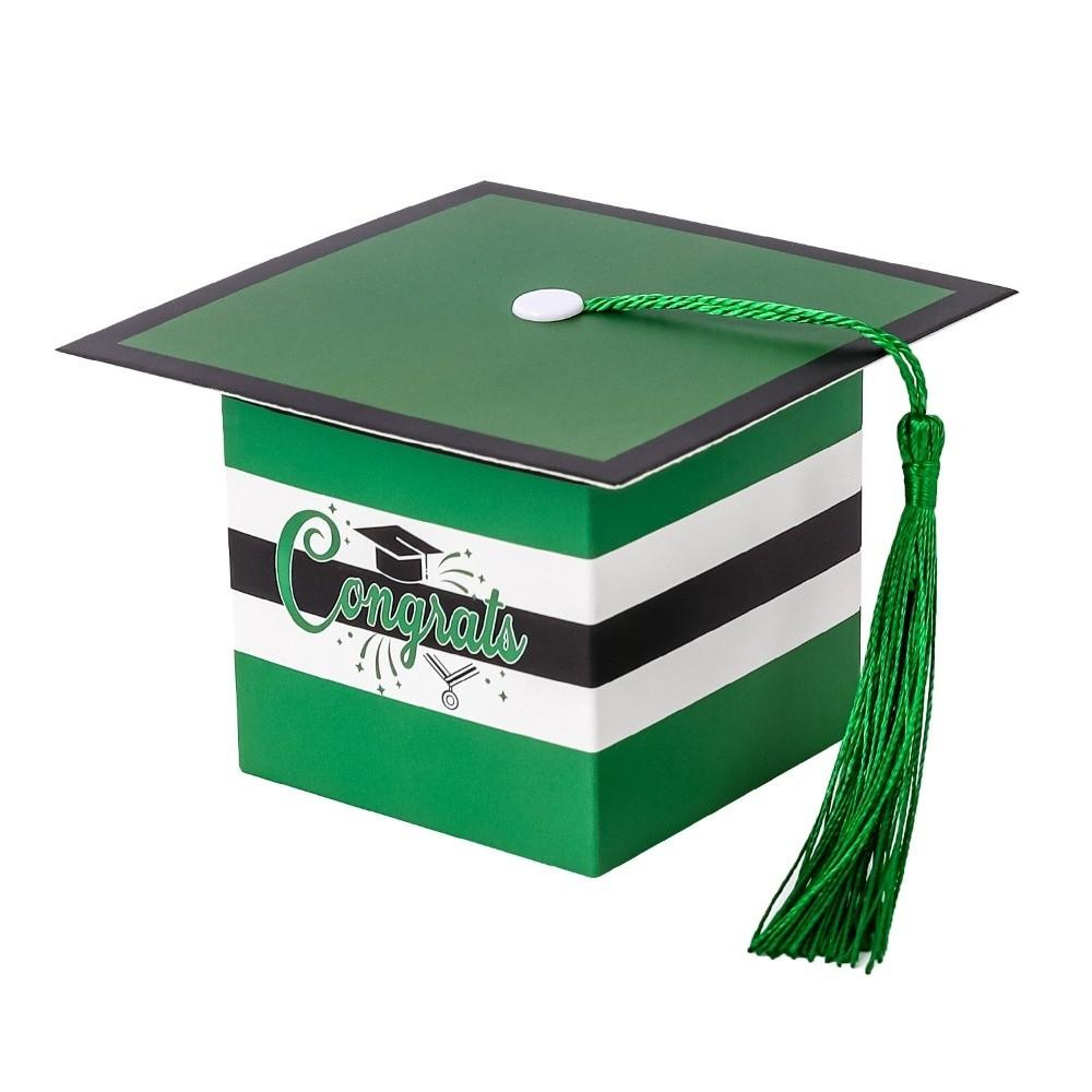 12Pcs Colorful Graduation Candy Box Creative Doctoral Hat Candy Boxes Graduation Party