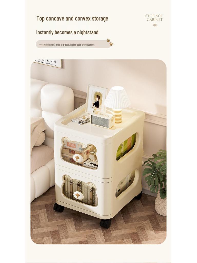 Multi-Layer Snack & Toy Storage Cabinet: Safe for Kids, Ideal for Living Room & Bedroom