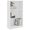 Bibliothèque - VidaXL - 800864 - 3 niveaux - Bois d'ingénierie - Blanc 60x24x109 cm