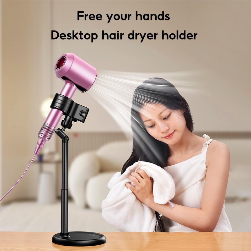 Oatsbasf Adjustable Microphone Stand Desktop with 360° Rotatable Clip Mic Stand Portable Mic Holder Hair Dryer Stand with Base