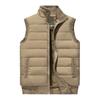Men's Casual Solid Color Vest, Men's Stand-up Collar Zipper Fleece Warm Sleeveless Vest