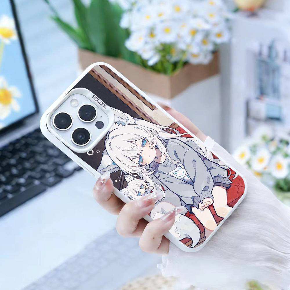 Kawaii Style Kitsune Phone Case For IPhone 16 17 15 14 12 13 Pro Max Black Color Shockproof Cover