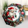 1 Stück Weihnachts-Nikolaus-Kranz Automatischer Faltregenschirm - Tragbares 3-fach faltbares Design mit 8-rippigem Eisenrahmen, Outdoor für Fans, Reisende, Tägliche Nutzung, F