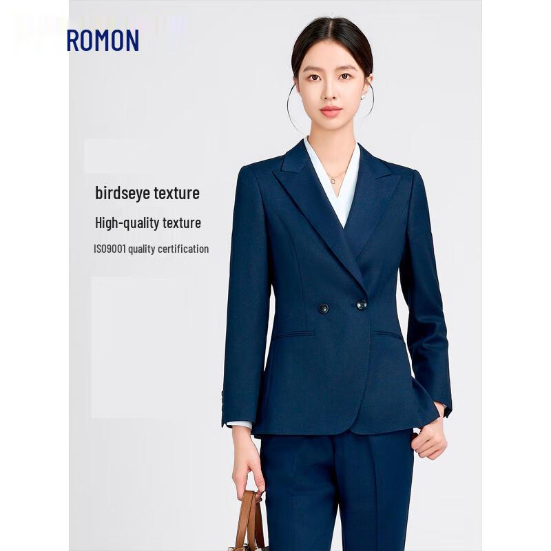 

Romon Women s Slim Fit Sapphire Blue Business Suit Jacket 155/78