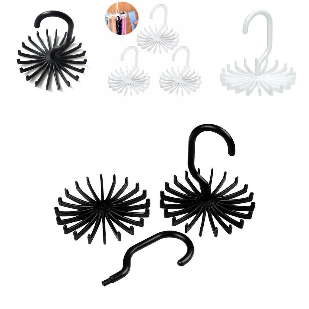 Versatile 20 Rotating Tie Rack Hanger Organizer With Secure Non-slip Arms For Ties