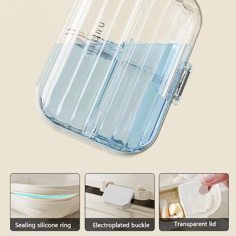 Portable mini pill Box Outdoor travel compartment Pill Organizer Women's moisture-proof sealed jewelry container storage box