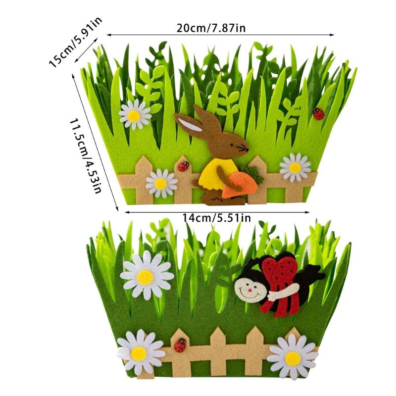 User Friendly Green Rabbit Basket Easters Celebration Decors for Easters Festivities Perfect for Kids and Family Gatherings