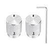 Uxcell Aluminum Potentiometer Inch Inner Diameter X Inch Outer Diameter X Inch Universal Volume Control Knobs for Guitar and Oval Light Silver 2-Pack
