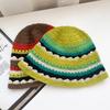 Knit Bucket Hat for Woman Breathable Multiple Color Weaving Wide Brim Bucket Hat Adult Teens Summer Fisherman Cap