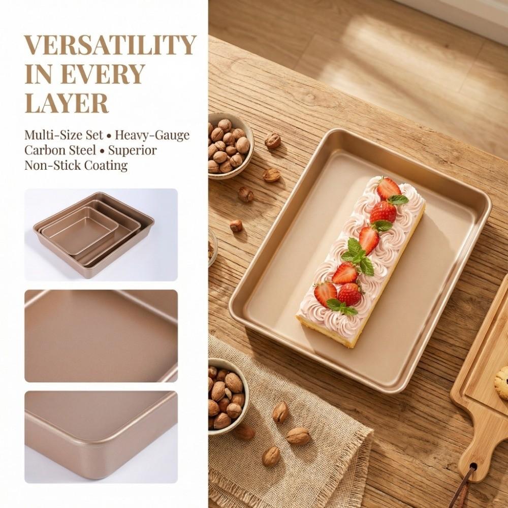 Non-Stick Square Baking Pan Thickened Carbon Steel Bakeware Tools Cake Mold Tray Cake Baking