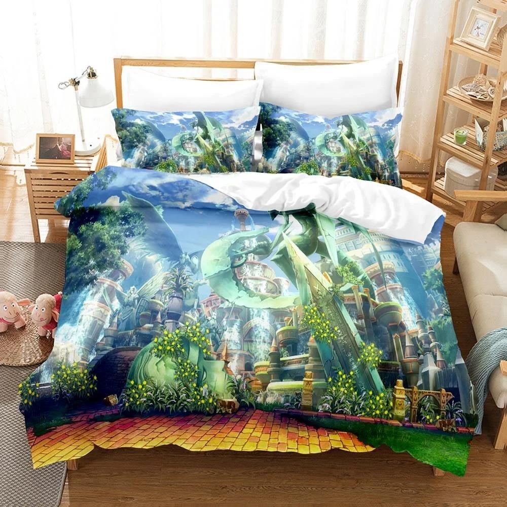 New Fashion 3D Printed Anime Game Blazblue Bedding Set Cartoons three-piece Set Adult Kid Bedroom Duvet Cover Sets Home Textiles