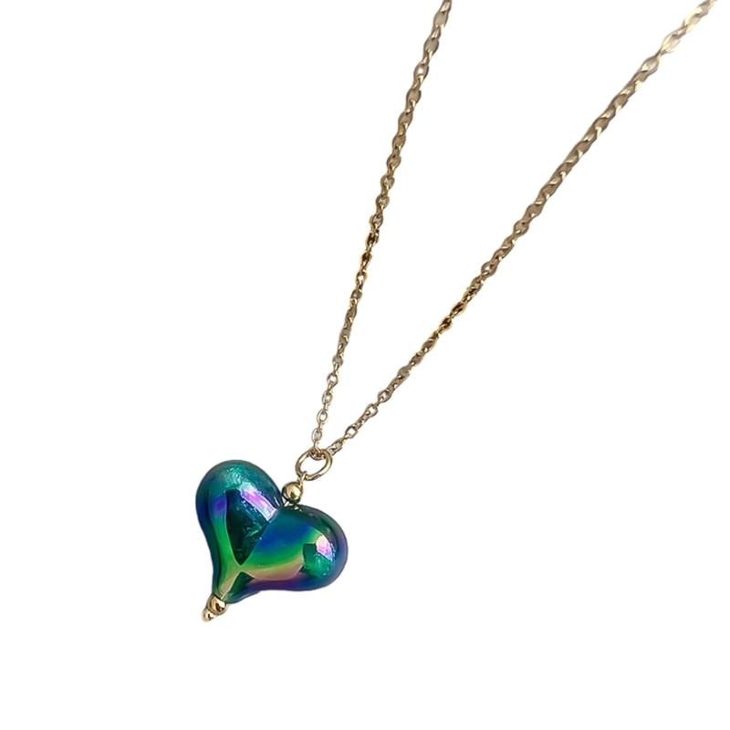 Trendy Heart Pendant Necklace Long Chain Women 2023 Jewelry Choker Necklaces Wedding Jewelry Gift for Valentines Day