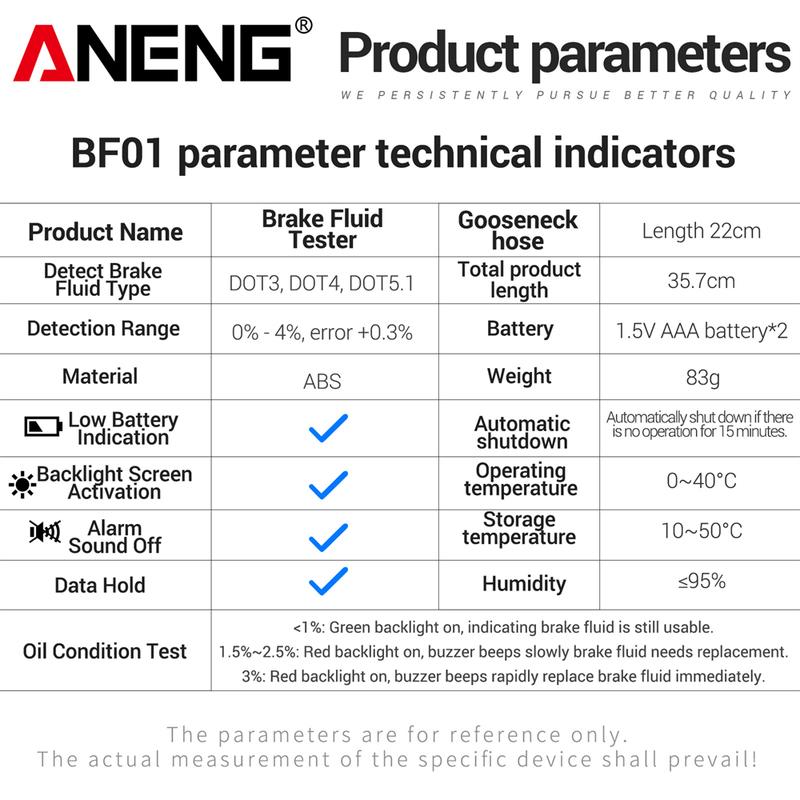 Brake Fluid Tester Oil Quality Check Detector ANENG BF01 Universal Brake Liquid Digital Vehicle Auto Brake Oil Tester Tools