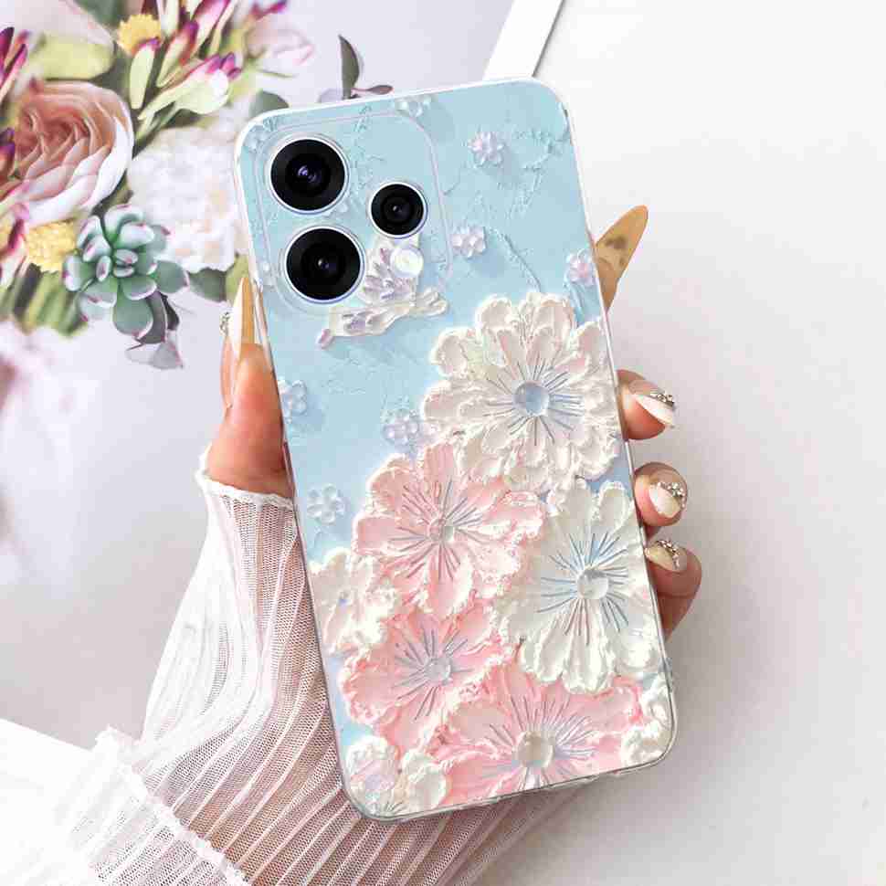 

For Oppo Reno15 5G Case Colorful Flower Soft Silicone Back Cover For Oppo Reno15 Reno 15 5G CPH2825 Phone Casing Fundas Oppo Reno15 5G