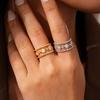 Zircon Double-layer Mango Hollow Open Ring Retro Versatile Commuter Jewelry