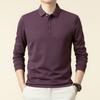 High-End Herren Langarm Jacquard Stoff T-Shirt mit Ananas Muster Locker Mittel Polohemd