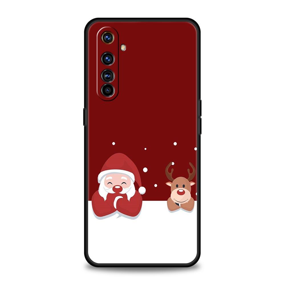 Funny Cartoon New Year Christmas Case For Realme 12 11 10 9 8 5G 7 6 GT5 GT3 Pro C21 C25 C35 For Realme GT Neo 2 3 3T 5 Cover