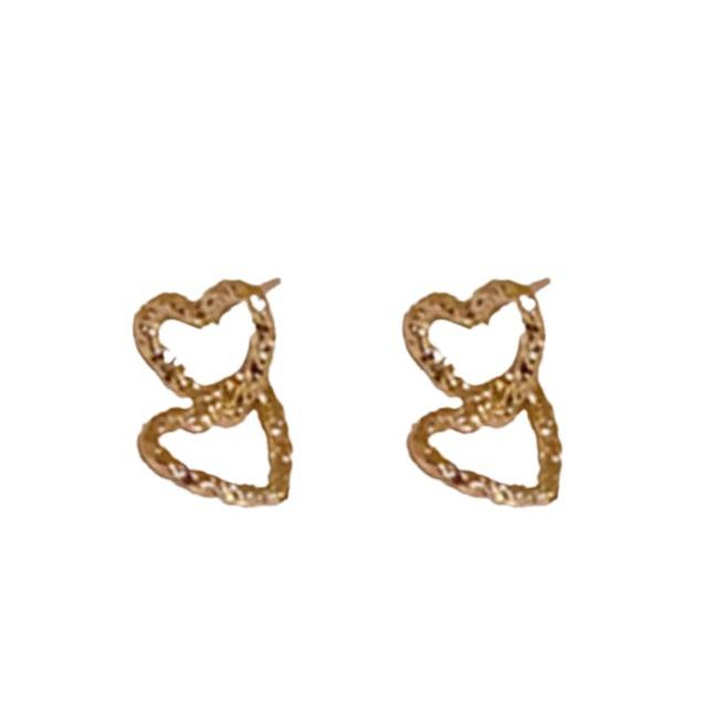 Silver Needle Love Stud Earrings: Elegant, Versatile, and Chic for Commuting Women