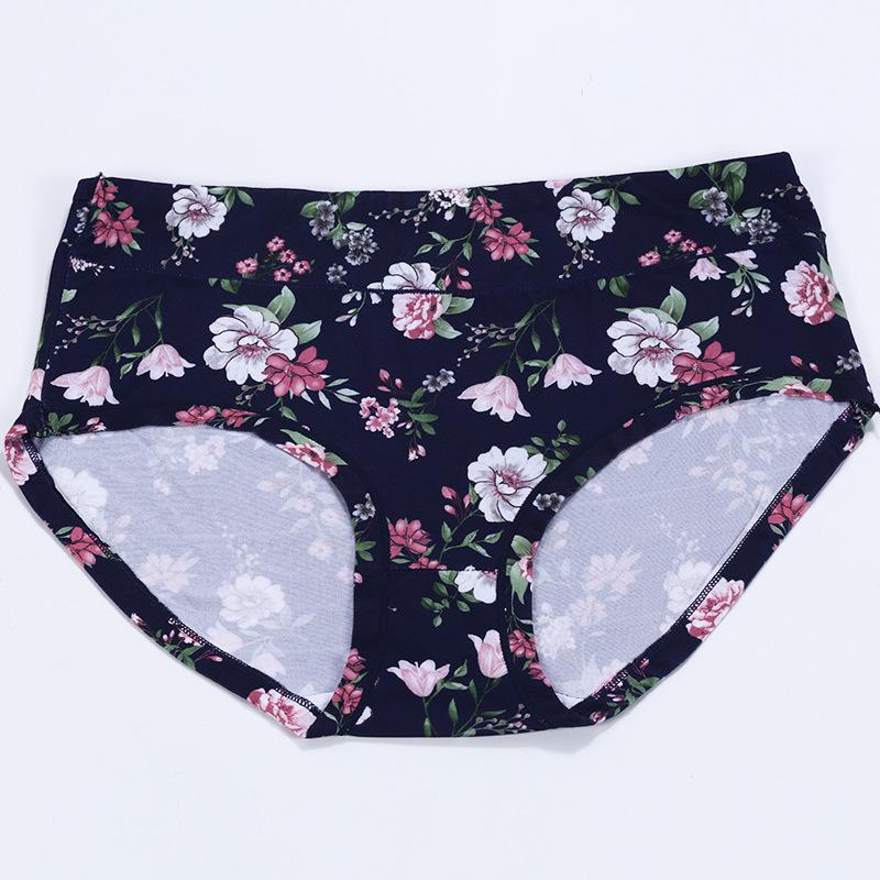 Plus Size Russian Women's High Waisted Printed Triangle Panties