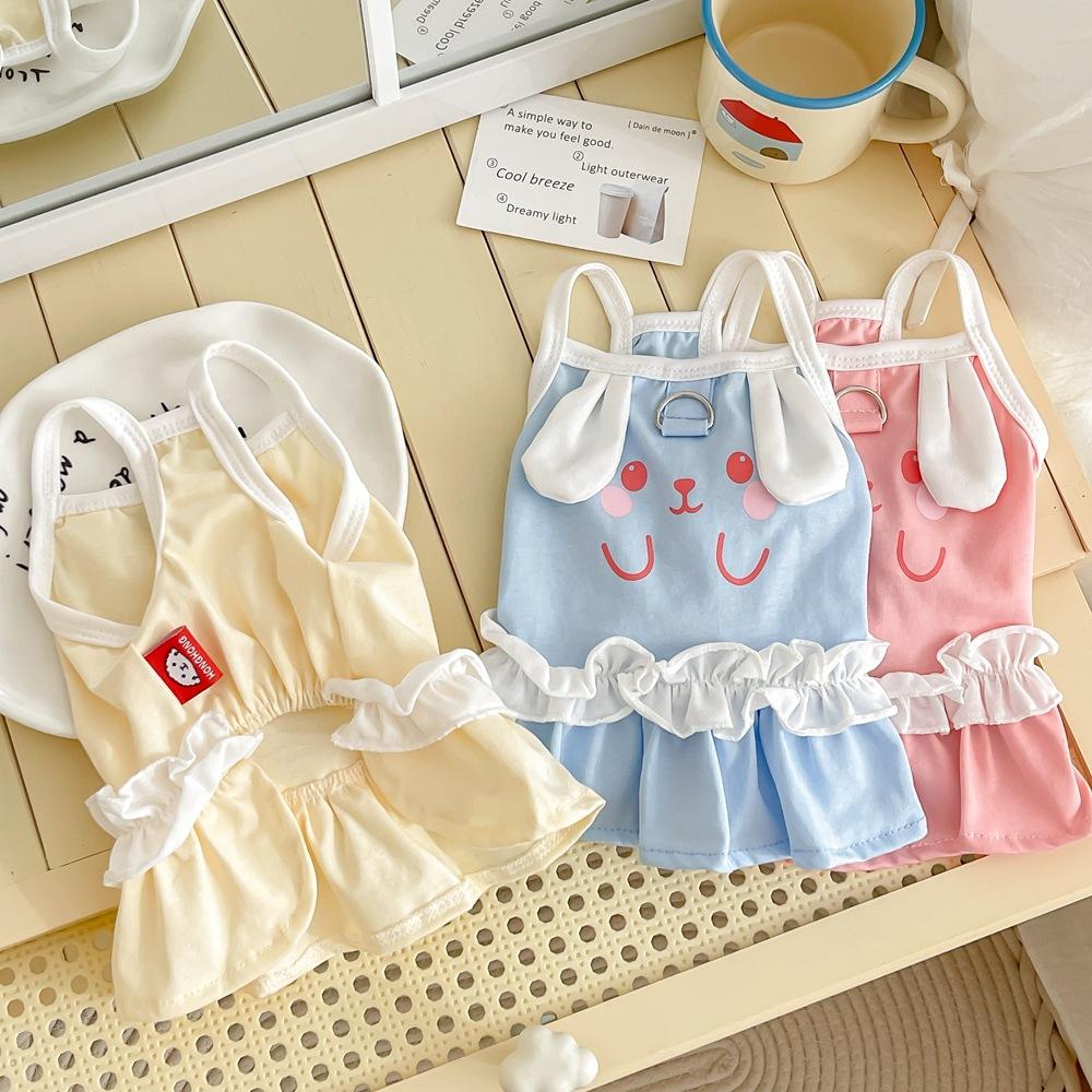 Pet Clothing, Korean Style Camisole Dress, Cat Leasable Dog Clothing, Spring and Summer Thin Vest, Abbit Skirt