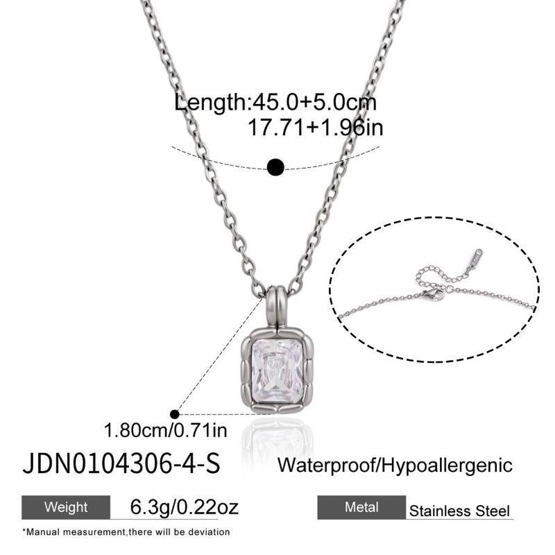 Minimalist Geometric Zircon Pendant Necklace Gold PVD Plated Trendy Jewelry for Women Christmas Gift Idea