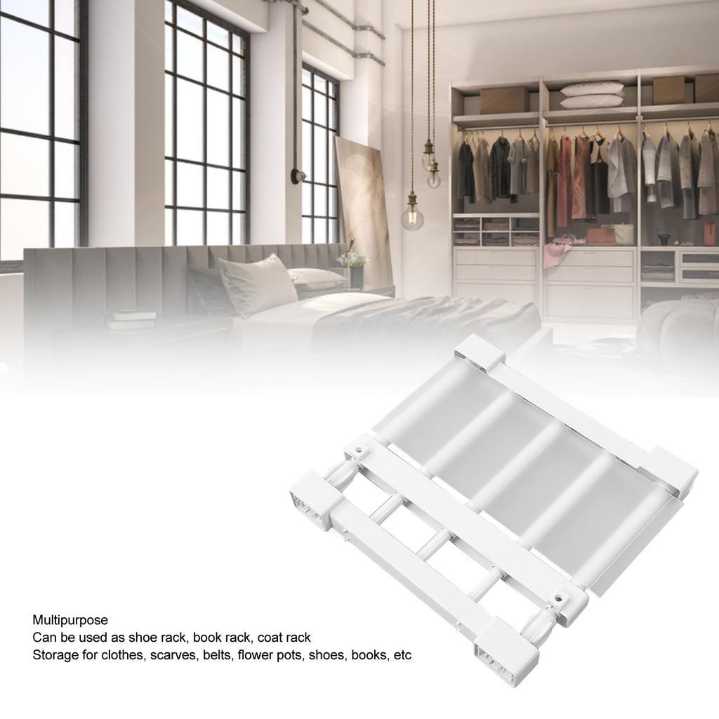 Closet Tension Shelf Expandable Nail Cabinet Divider Storage Rack for Wardrobe Cupboard
