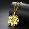 My Shape Flower of Life Star of David Pendant Necklace for Women Men Je Six-pointed Star Charm Chain Stainless Steel Jewelry