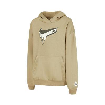 Nike Felpa con cappuccio Moda casual Versatile Manica lunga con cappuccio Felpe per bambini Cachi HF8801-297