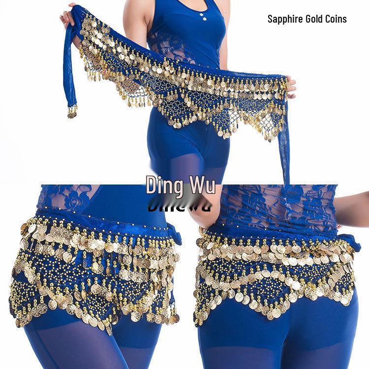 

Пояс-цепочка для танца живота с треугольными акцентами для практики и выступления One Size