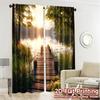 2pcs, 2D FLAT PRINTING Curtains (Without Rod) Sunlit Pier Modern Curtain Modern Polyester Curtains Decorations For Home Perfect