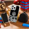 Stylish Fashion V-vol-coms Fashion Logo Phone Case for iPhone 16 15 14 13 12 11 Pro Max Sheepskin Silver-edged Protective Case