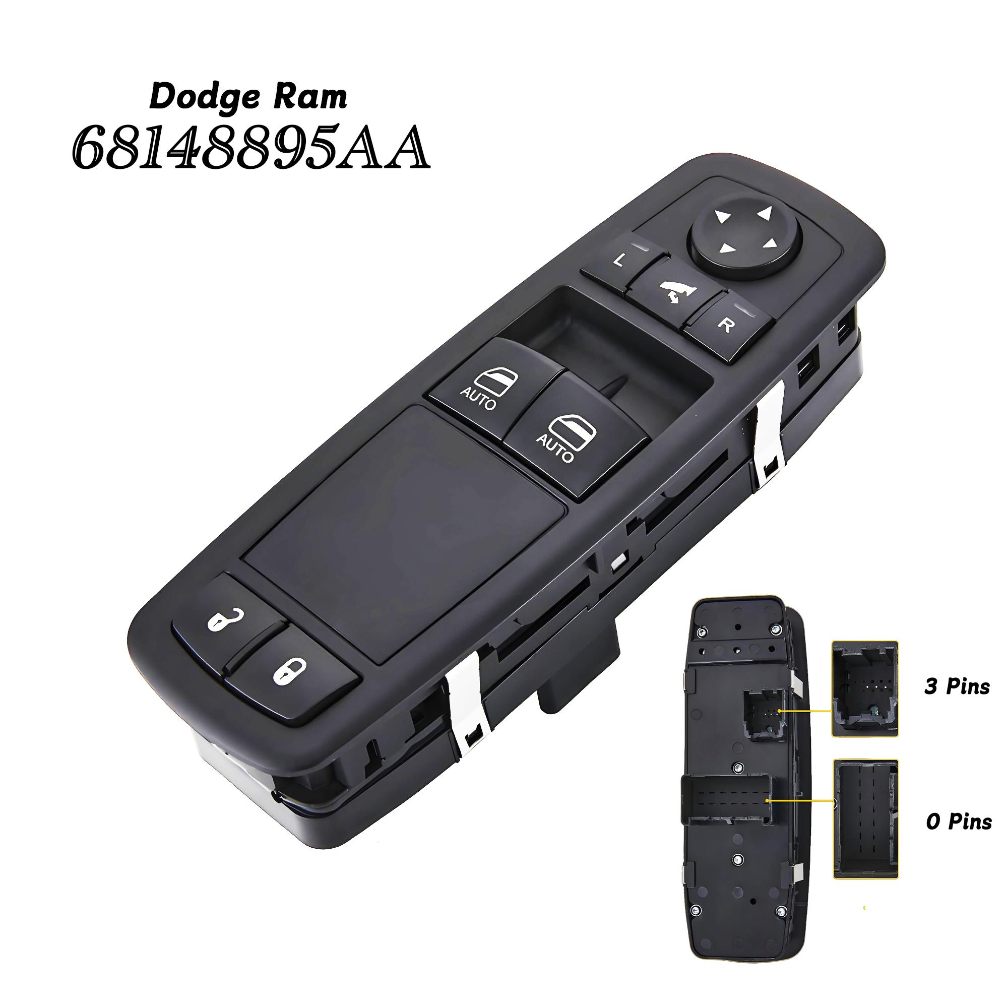 

68148895AA 2 Auto Electric Power Lifter Window Control Switch Button For For Dodge Ram 1500,2500,3500 2013- 68148895AB 68148895AA