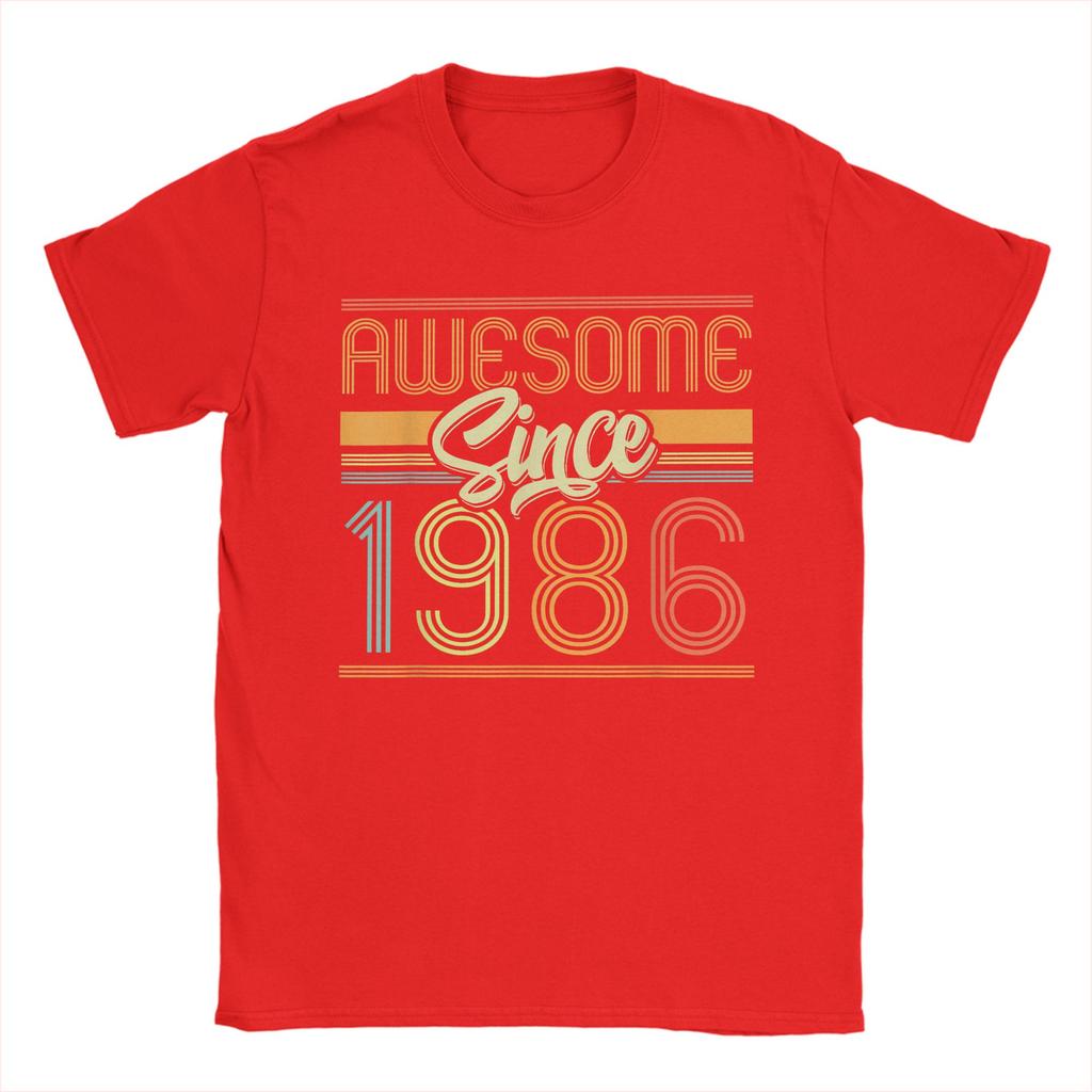 Awesome Since 1986 40th Birthday 40 Years Old Bday T Shirt Summer Harajuku T Shirts Adult Pure Cotton O Neck Plus Size Clothes