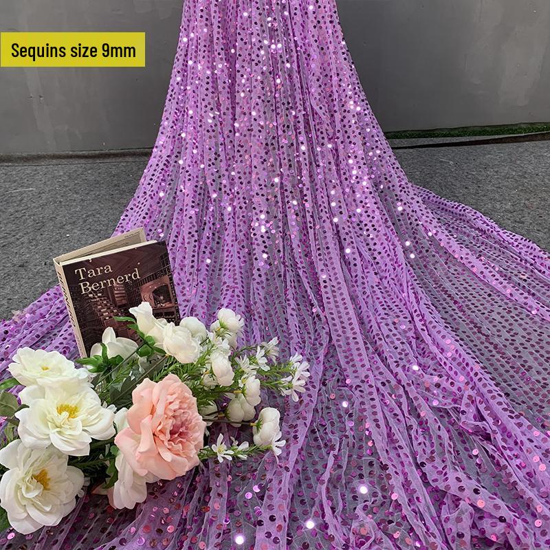 Gold & Silver Glitter Sequin Fabric for Wedding & Birthday Decor