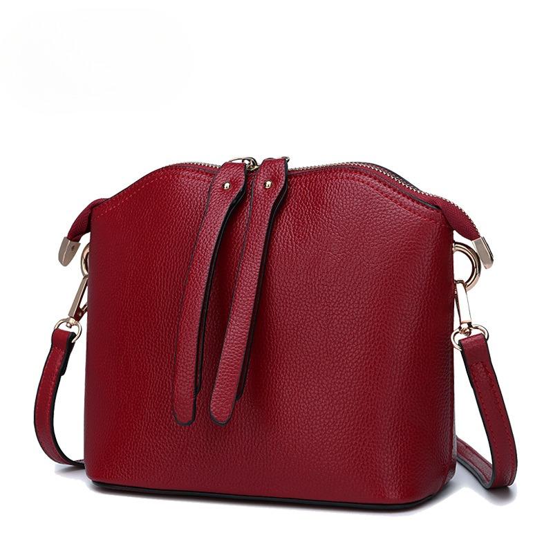 Cowhide Shell Bag Fashion Genuine Leather Women's Bag Casual Single Shoulder Crossbody Small Bag